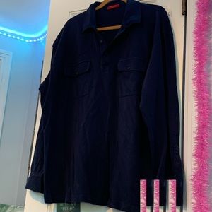 blue long sleeve shirt